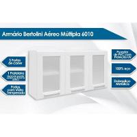 Módulo Cozinha Bertolini Múltipla Armário  6010 3 Portas c/ Vidro Branco/Preto
