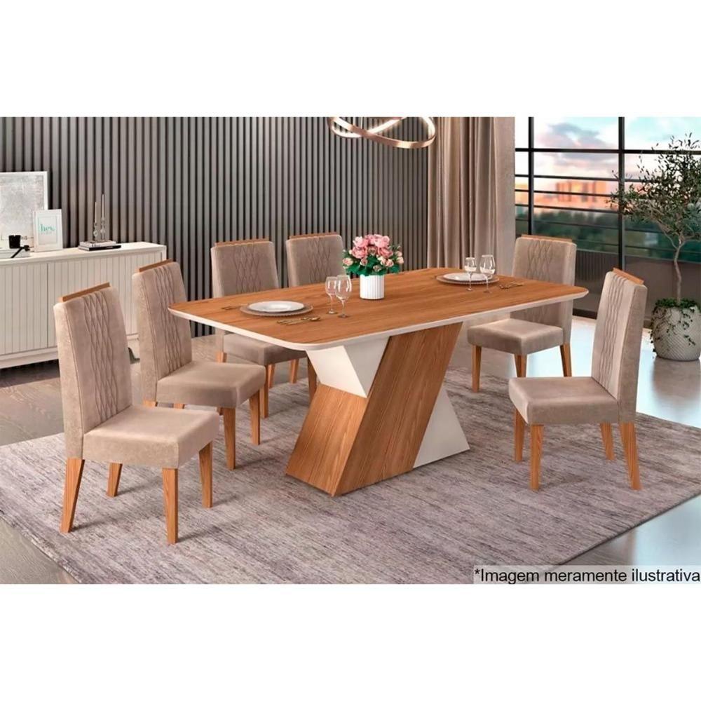 Cadeira Sala de Jantar Lia Kit 2 Un Freijó/Veludo Kraft - DJ Móveis - 3