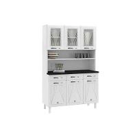 Cozinha Compacta Star New c/ 6 Portas (3 c/ Vidro) e 3 Gavetas Branco - Telasul - 6