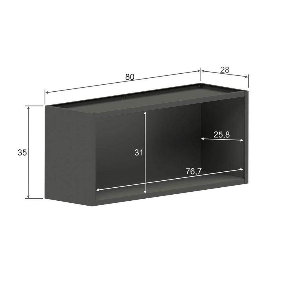 Armário de Cozinha Modulado  Estilo 7004 2 Portas Cinza/Grafite - Bertolini - 4