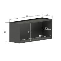 Armário de Cozinha Modulado  Estilo 7004 2 Portas Cinza/Grafite - Bertolini - 4