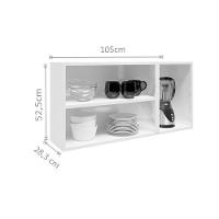 Armário Aéreo Cozinha Modulado  Múltipla 6010 3 Portas c/ Vidro Branco - Bertolini