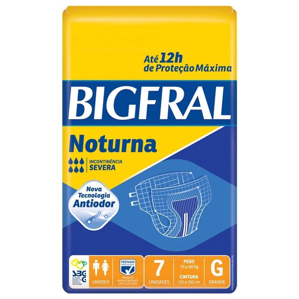 Fralda Geriátrica Bigfral Noturna G Com 7 Unidades - 1