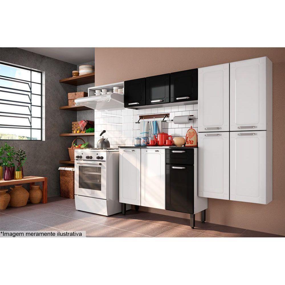 Balcão de Cozinha  Dona Maria 6173 3 Portas e 1 Gaveta c/ Tampo e Pés 105cm Branco - Bertolini - 2