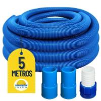 Mangueira Para Limpeza De Piscinas Flexível Flutuante 05 Metros Com 02 Ponteiras - 1