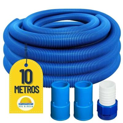 Mangueira Para Limpeza De Piscinas Flexível Flutuante 10 Metros Com 02 Ponteiras