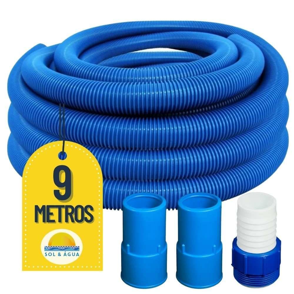 Mangueira Para Limpeza De Piscinas Flexível Flutuante 09 Metros Com 02 Ponteiras - 1