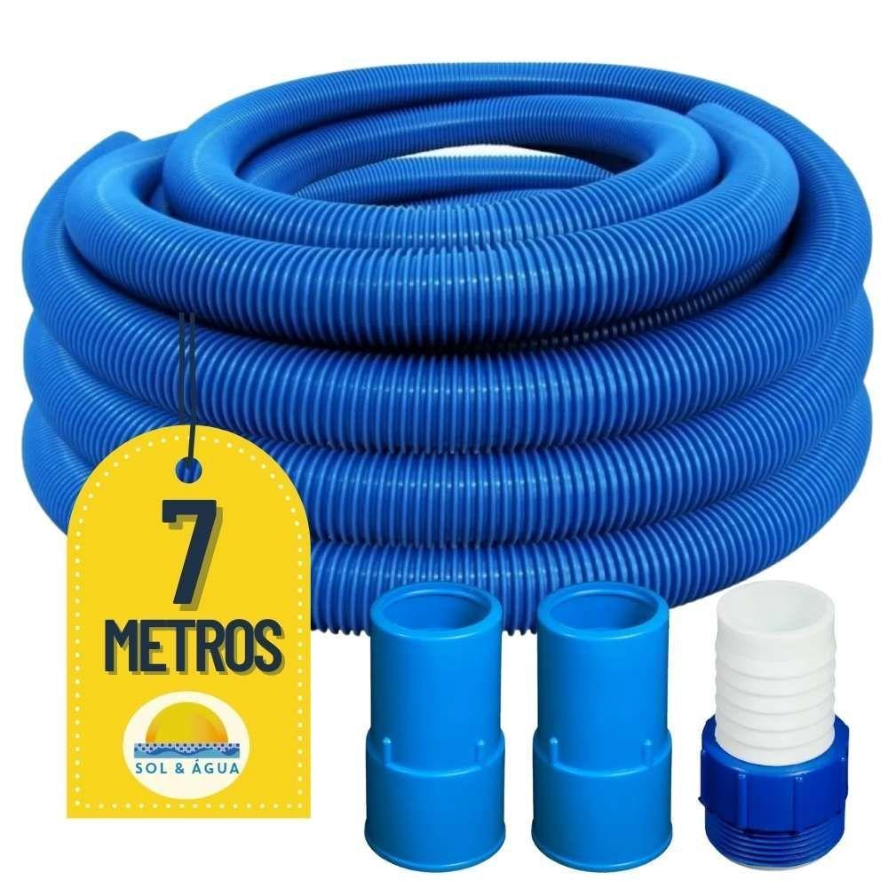 Mangueira Para Limpeza De Piscinas Flexível Flutuante 07 Metros Com 02 Ponteiras - 1