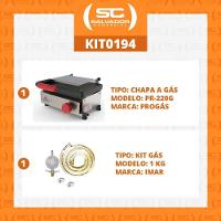 Kit - Sanduicheira Mini Grill Gás Pr-220g + Kit Gás - Progás - 2