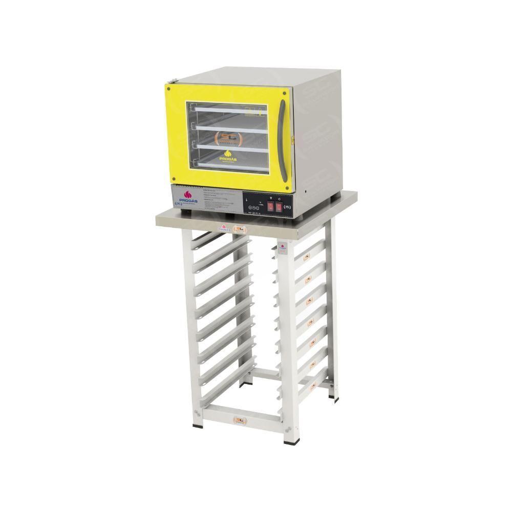 Kit - Forno Turbo Prp-004 Plus Digital 127v Amarelo + Bancada Mes-004 - Progás 127v - 1