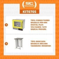 Kit - Forno Turbo Prp-004 Plus Digital 127v Amarelo + Bancada Mes-004 - Progás 127v - 2