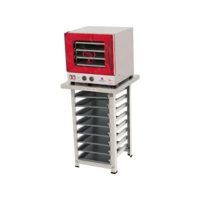 Kit - Forno Turbo Elétrico Fast Oven Prp-004 127v Vermelho + Bancada Mes-004 + 8 Assadeiras 127v