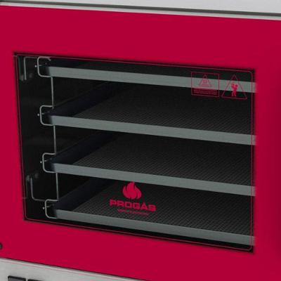 Kit - Forno Turbo Prp-004 Plus Digital 220v Vermelho + Bancada Mes-004 + 8 Assadeiras - Progás 220v