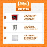 Kit - Forno Turbo Elétrico Fast Oven Prp-004 220v Vermelho + Bancada Mes-004 + 8 Assadeiras 220v