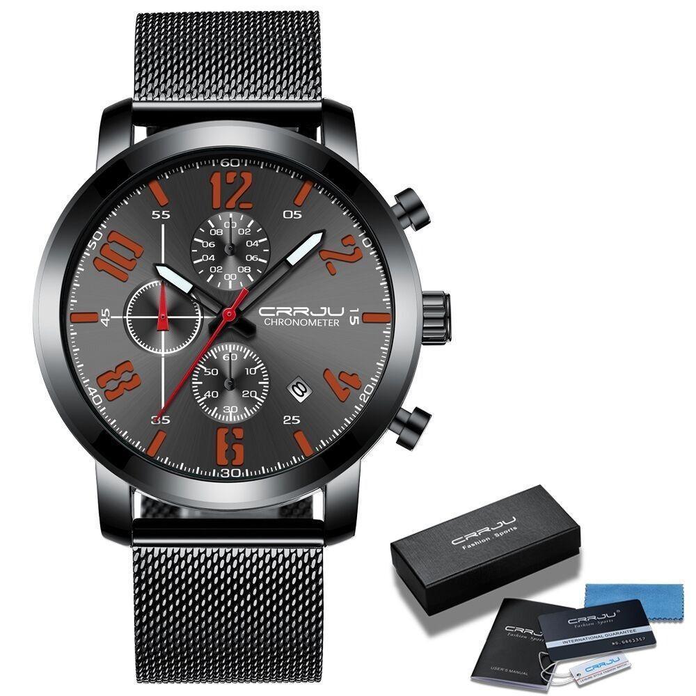 Relógio Masculino Aço Inoxidável Resistente À Água Luminoso - 1