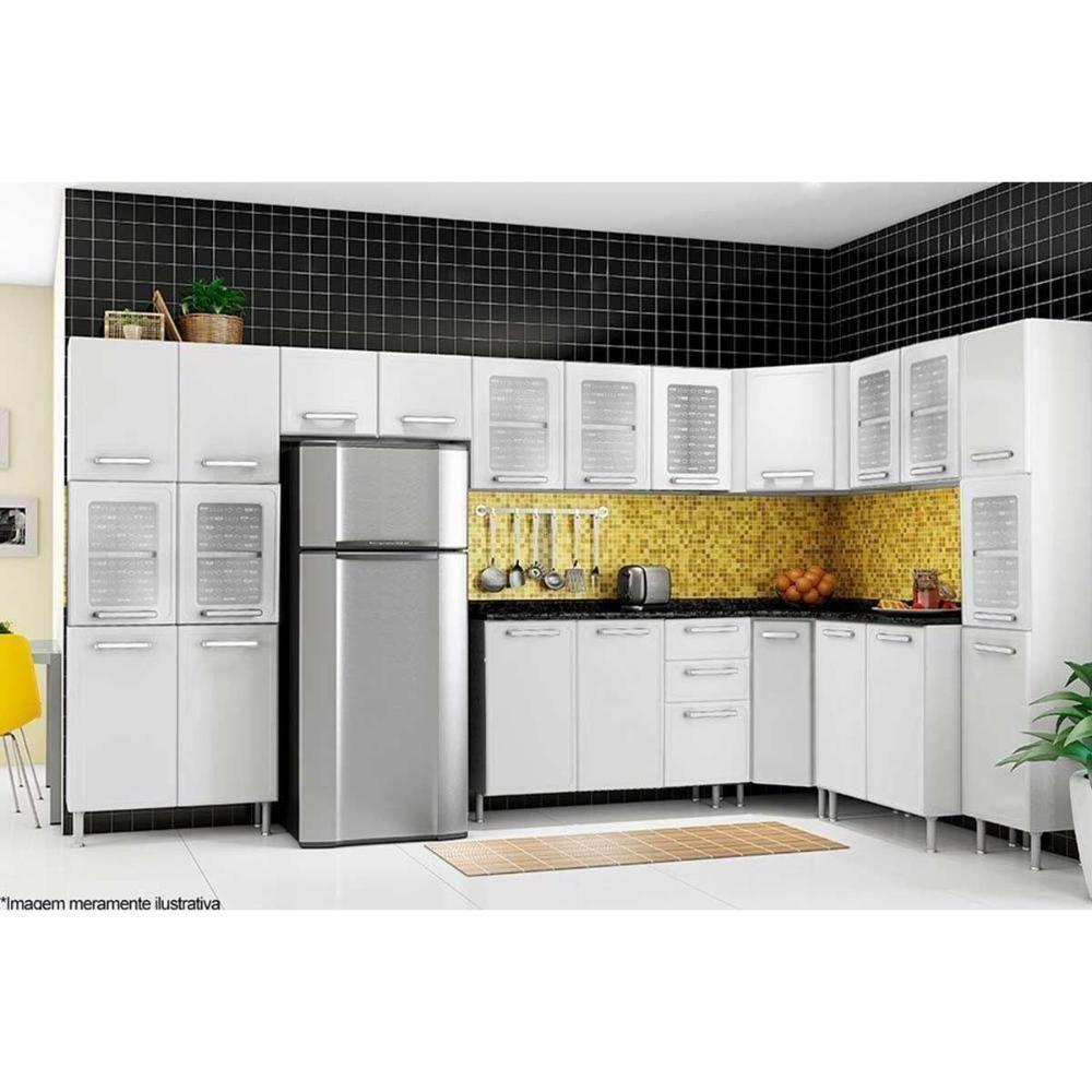 Armário Aéreo Cozinha Modulado  Canto Oblíquo Evidence 7013 1 Porta Branco - Bertolini - 2