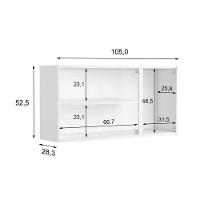 Armário Aéreo p/ Cozinha  Múltipla 6009 3 Portas 105cm Branco - Bertolini - 4