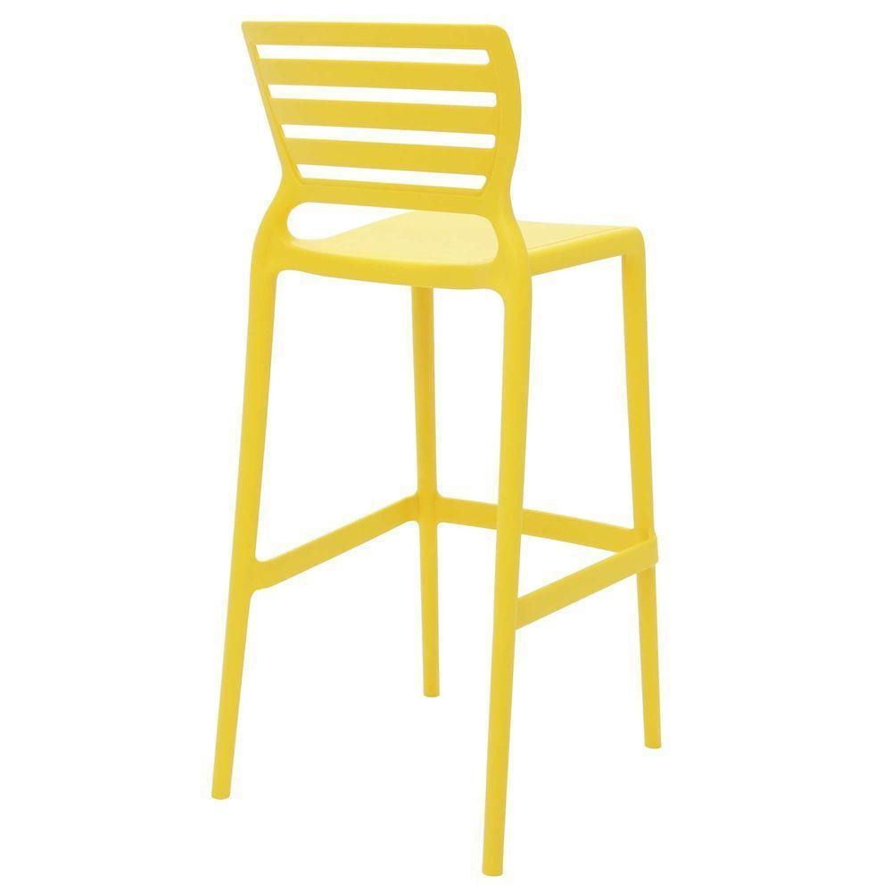 Cadeira Tramontina Sofia Alta Bar Em Polipropileno E Fibra De Vidro Amarela Tramontina - 3