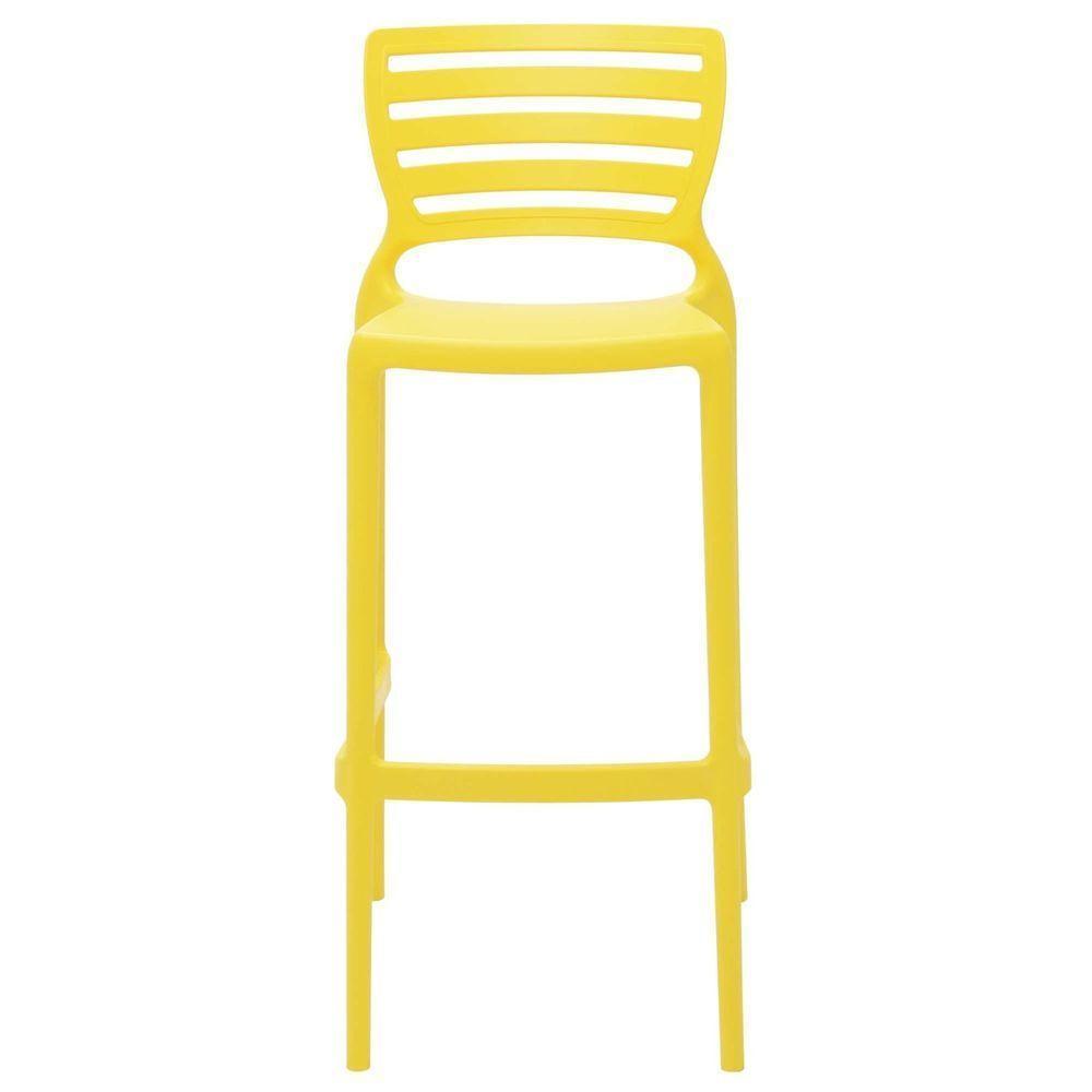 Cadeira Tramontina Sofia Alta Bar Em Polipropileno E Fibra De Vidro Amarela Tramontina - 6