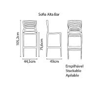 Cadeira Tramontina Sofia Alta Bar Em Polipropileno E Fibra De Vidro Amarela Tramontina - 8