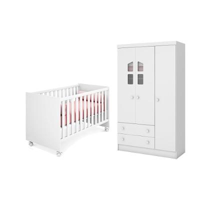 Guarda Roupa 3 Portas Amore Berço Mini Cama Americano Branco