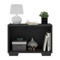 Kit 2 Mesas De Cabeceira 2 Portas E Pés Multimóveis Mp4139 Preto Preto - 5