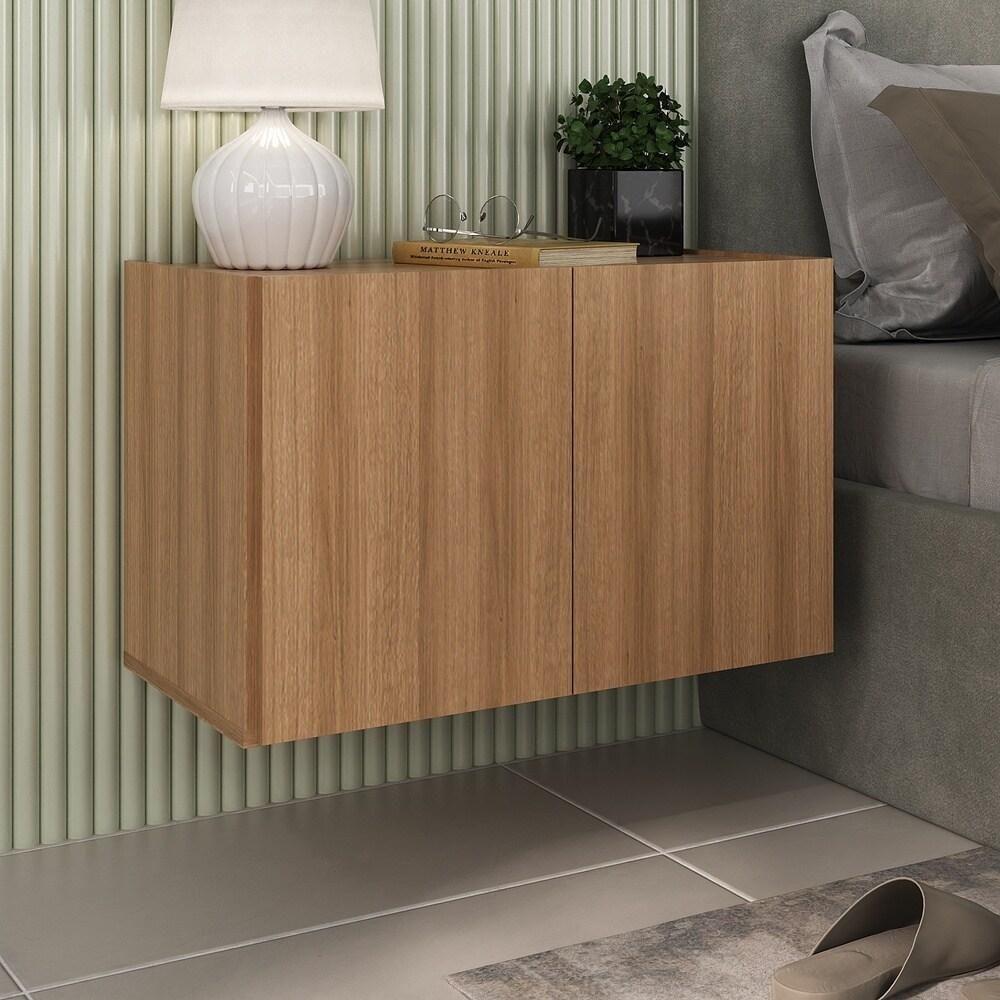 Kit 2 Mesas De Cabeceira Suspensas 2 Portas Multimóveis Mp4137 Rustic Rustic - 2