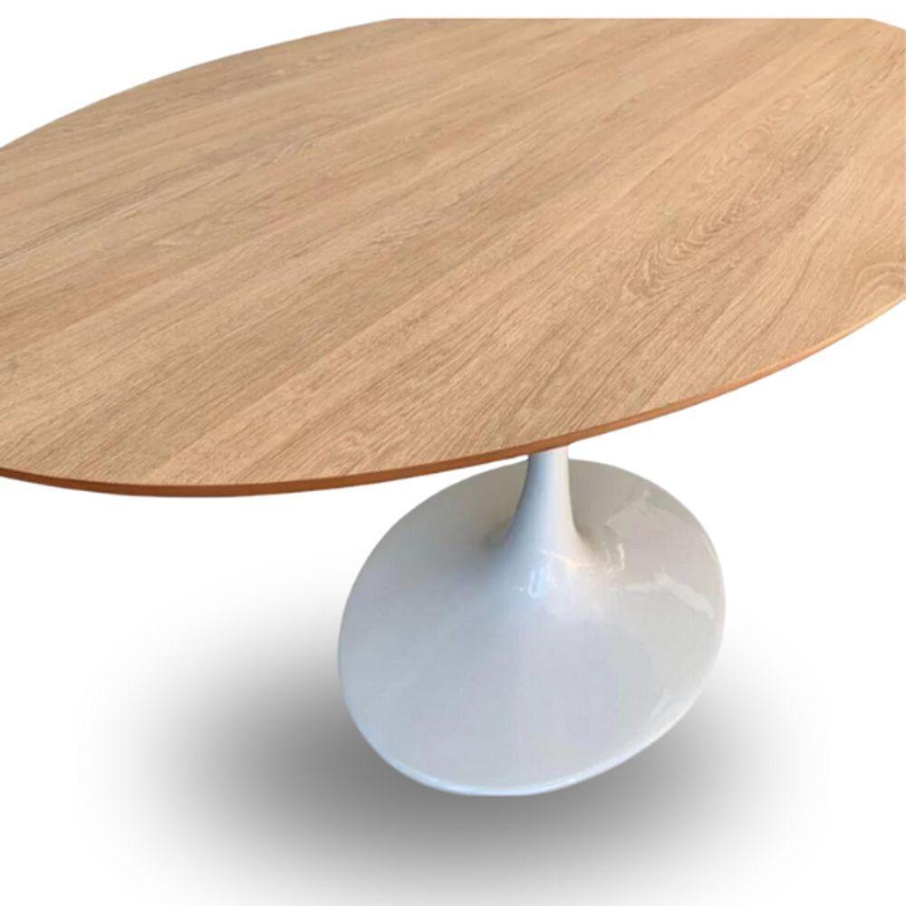Mesa De Jantar Tulipa Saarinen Redonda 198x122cm Tampo Cor Jade - 2