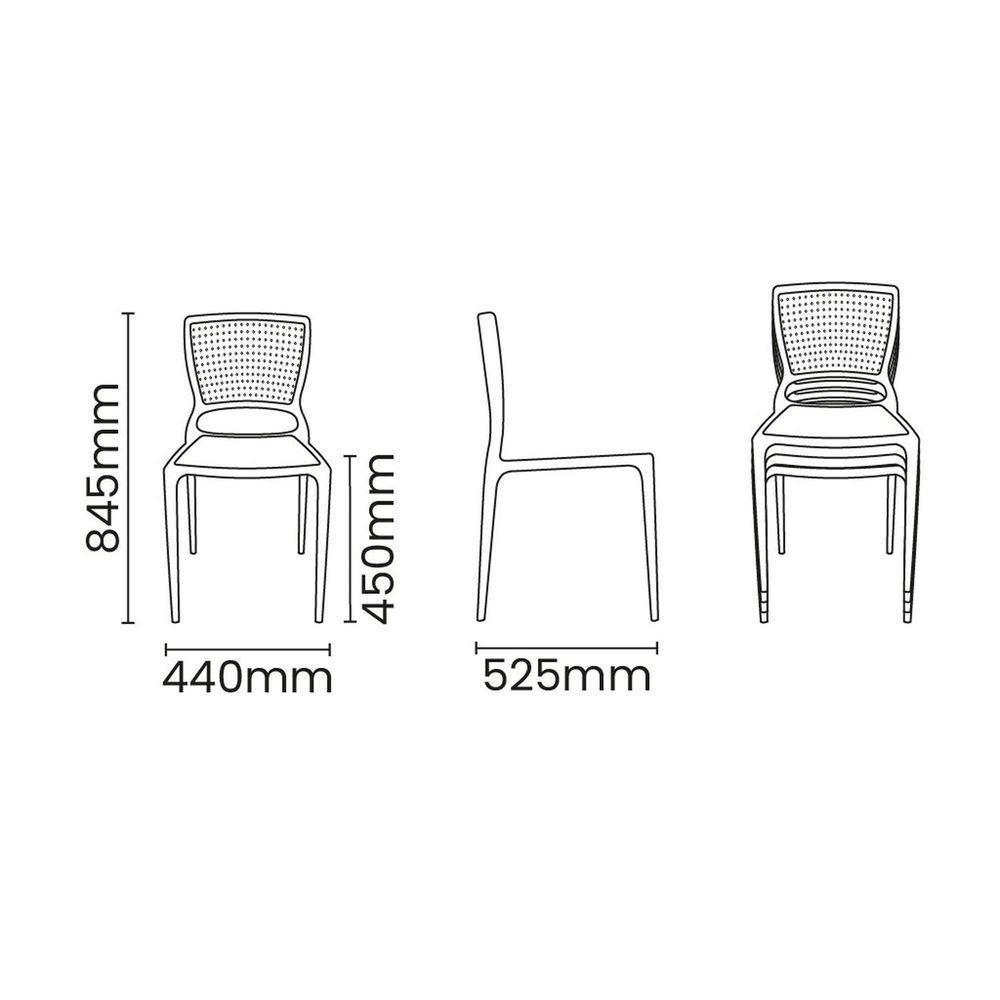 Cadeira Tramontina Safira Em Polipropileno E Fibra De Vidro Azul Yale Tramontina - 2