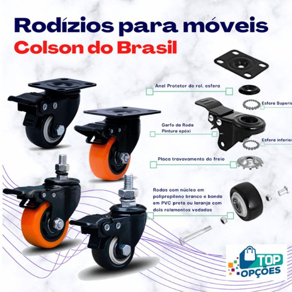 4 Rodizio Para Móveis 41Mm Com Freio Rol. Glpbf.1.5/8.Bpa.E - 3