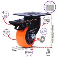 4 Rodizio Para Móveis 41Mm Com Freio Rol. Glpbf.1.5/8.Bpa.E - 4