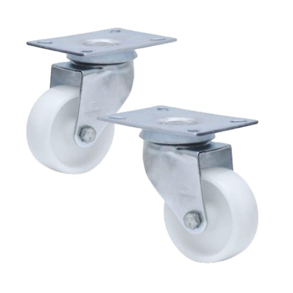 2 Rodizio Nylon Giratório 3 Pol. Sem Freio 150 Kg - 1