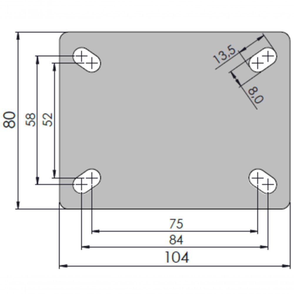 2 Rodizio Giratório 3 Pol. Roda Nylon Com Freio 150 Kg - 3