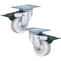 2 Rodizio Giratório 3 Pol. Roda Nylon Com Freio 150 Kg - 1