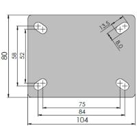 2 Rodizio Giratório 3 Pol. Roda Nylon Com Freio 150 Kg - 3