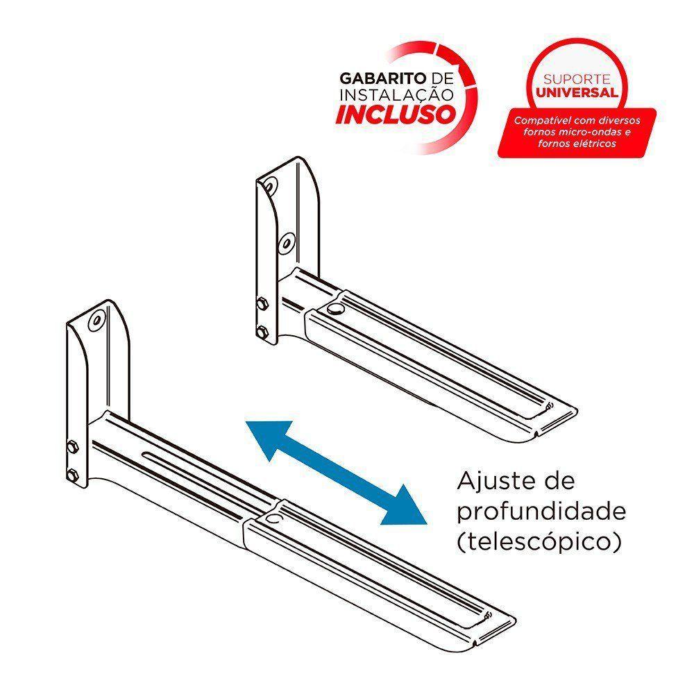 Suporte Para Microondas Universal Mw05 Elg Prata Cor Inox - 4