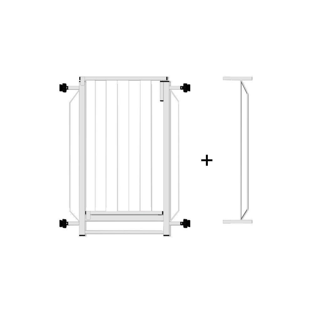 Grade De Proteção Pet/kids Com Extensor 80 Cm Branco - Cor: Branco - 1