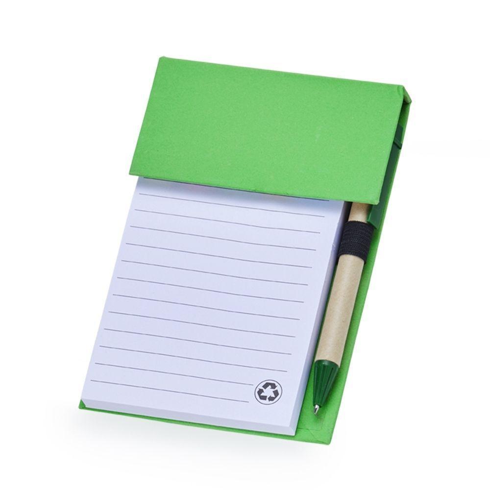 Bloco De Anotações Ecológico Com Autoadesivo E Caneta Verde - 1