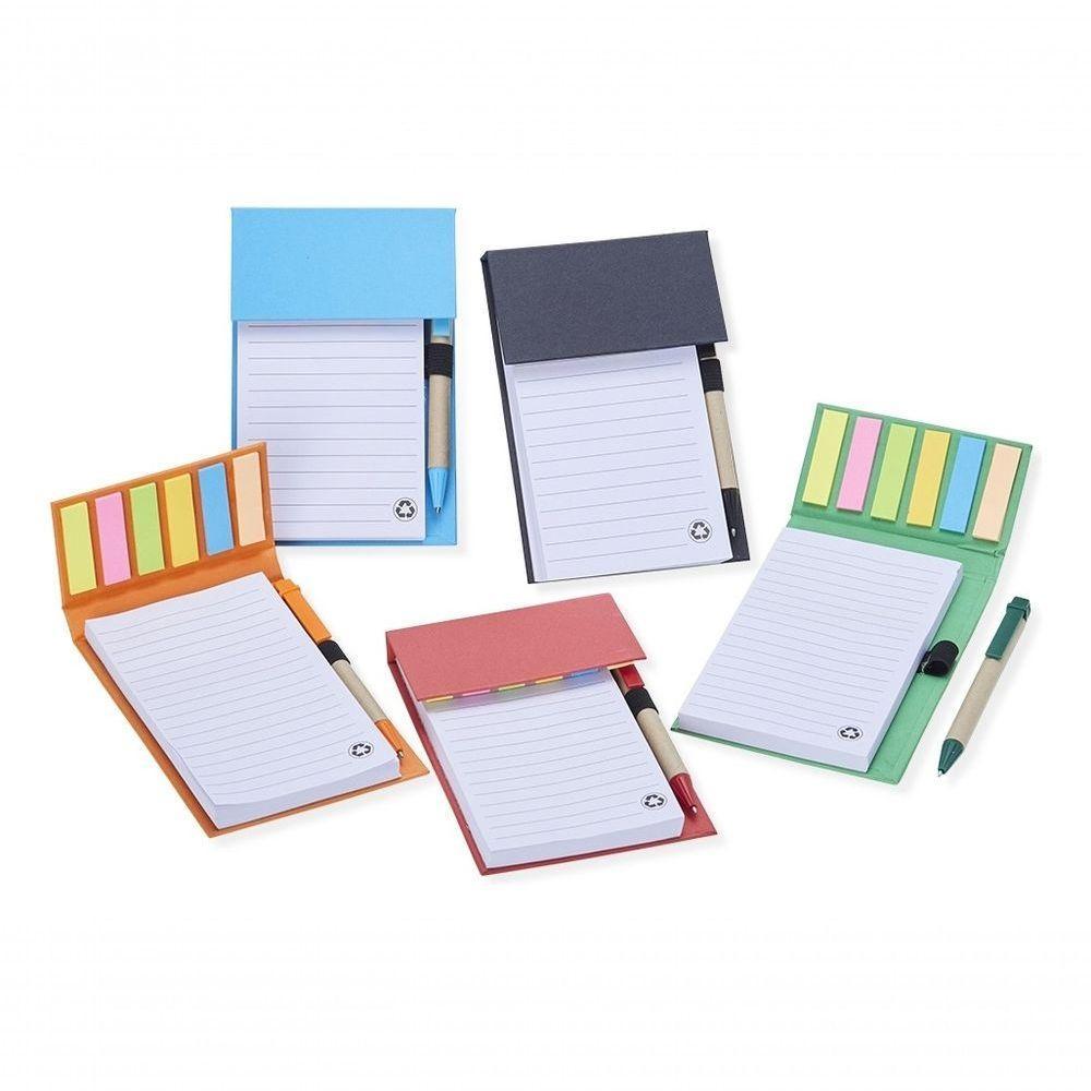 Bloco De Anotações Ecológico Com Autoadesivo E Caneta Cor Azul - 3