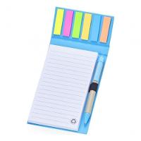 Bloco De Anotações Ecológico Com Autoadesivo E Caneta Cor Azul - 1