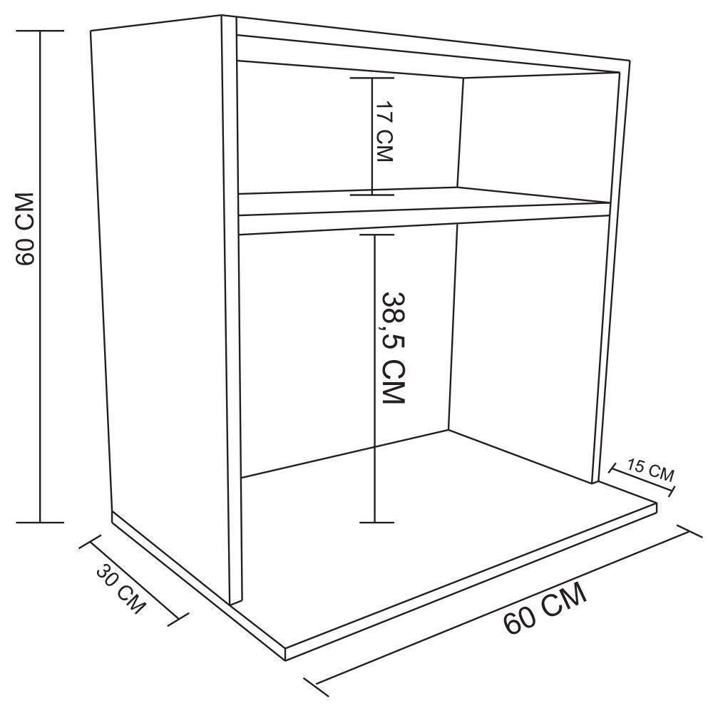 Suporte Microondas Com Nicho Branco Em Mdf - 2