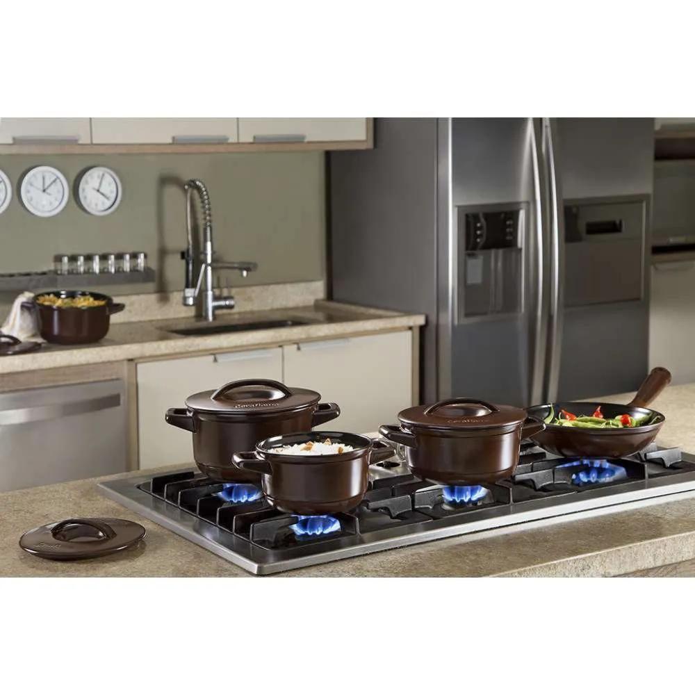 Jogo De Panelas Em Cerâmica Duo+ Smart Com 5 Peças Ceraflame Chocolate - 2
