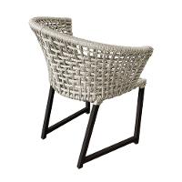 Kit 4 Cadeiras Salinas Corda Náutica Base Em Alumínio Preto-areia - Cor: Bege - 3