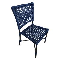 Kit 4 Cadeiras Roma Corda Náutica Base Em Alumínio Preto-azul Marinho - Cor: Azul - 2