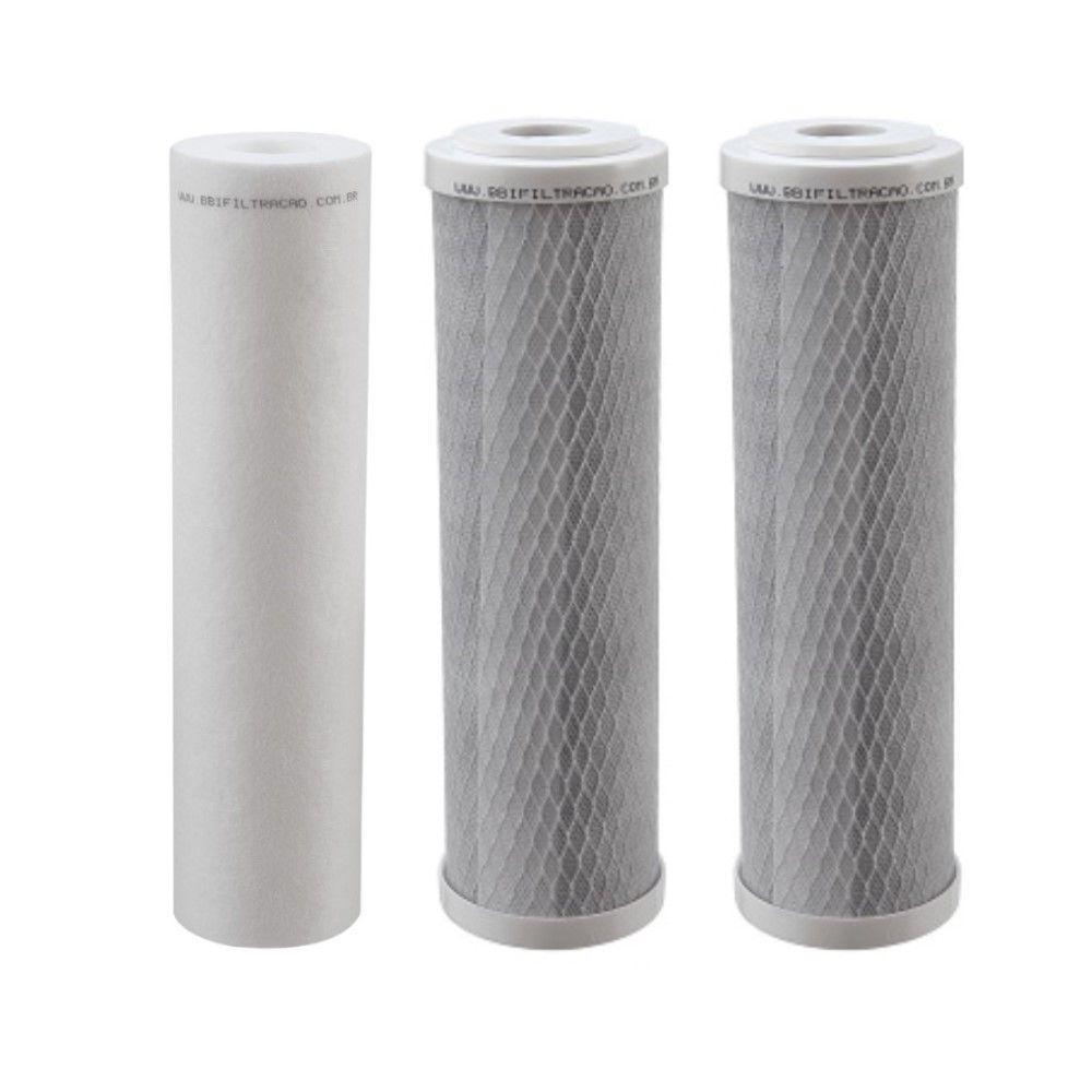 Jogo de Refil para Filtro Triplo + 2 Carbon Block Bbi - 1