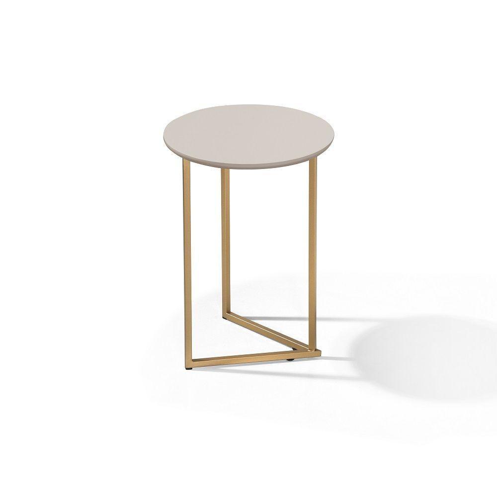 Conjunto De Mesa De Apoio Jade Sala Estar Pé De Aço Dourado - 3