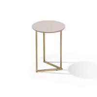 Conjunto De Mesa De Apoio Jade Sala Estar Pé De Aço Dourado - 3