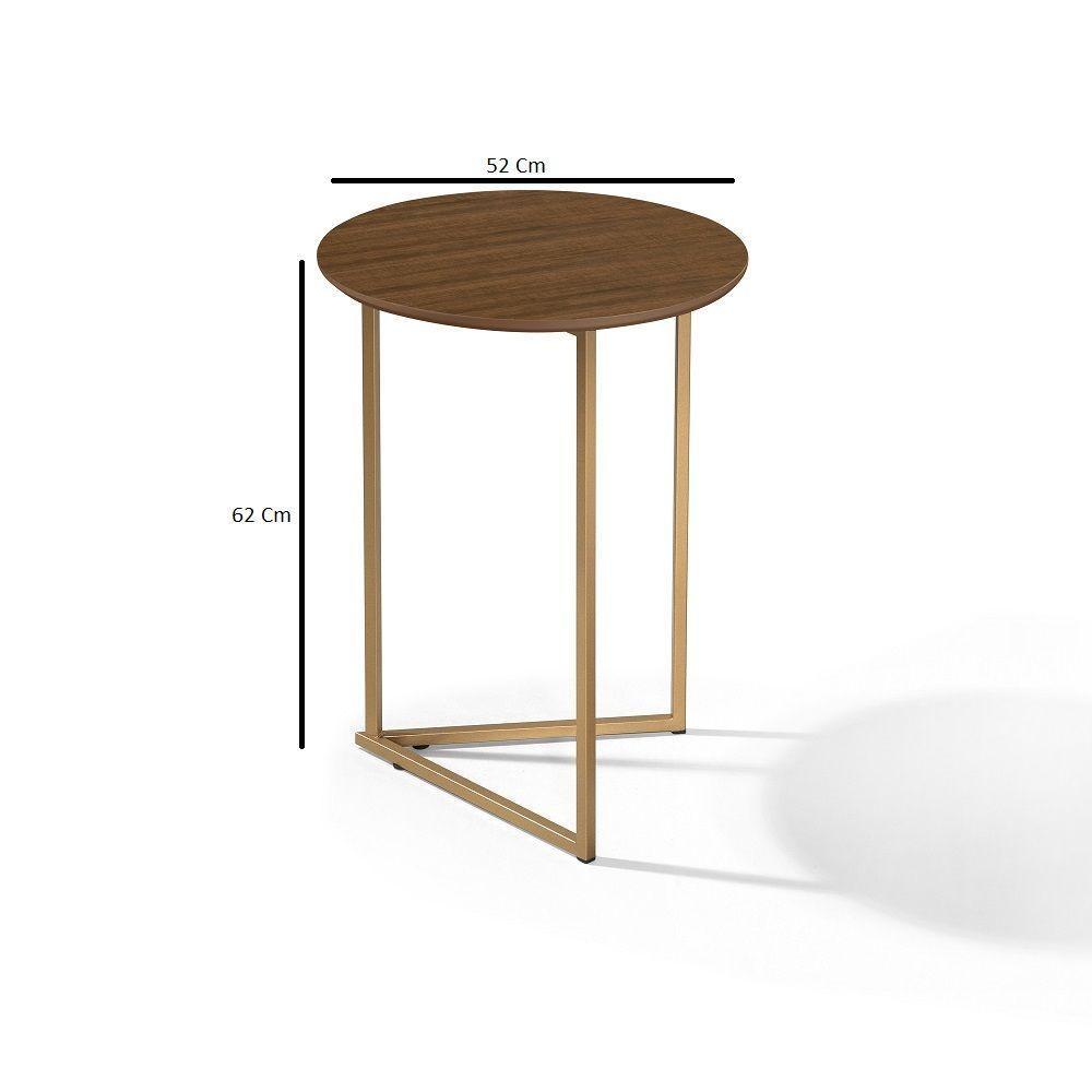 Conjunto De Mesa De Apoio Jade Sala Estar Pé De Aço Luxo - 4