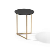 Conjunto De Mesa De Canto Jade Sala Estar Pé De Aço Dourado - 5