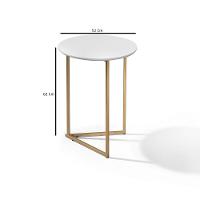 Conjunto De Mesa Lateral Jade Sala Estar Pé De Aço Dourado
